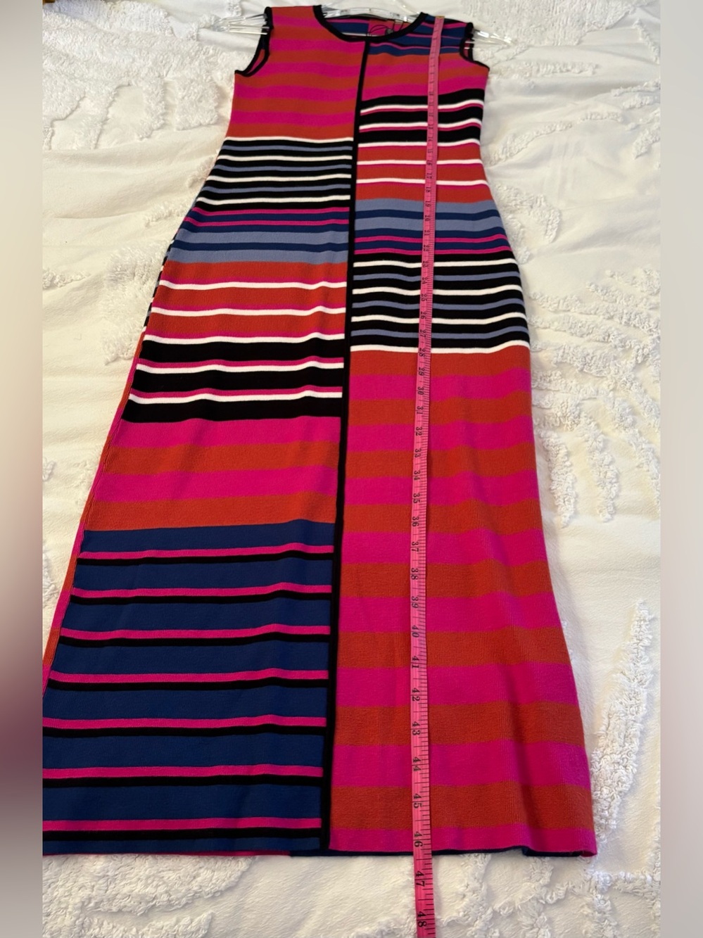 Elie Tahari Selina Stripe Sheath Dress in Pink, Blue & Black - Picture 14 of 16